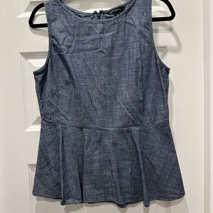 Banana Republic Blue Sleeveless Peplum Top